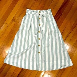 A New Day Linen Blend high waist midi skirt size XS